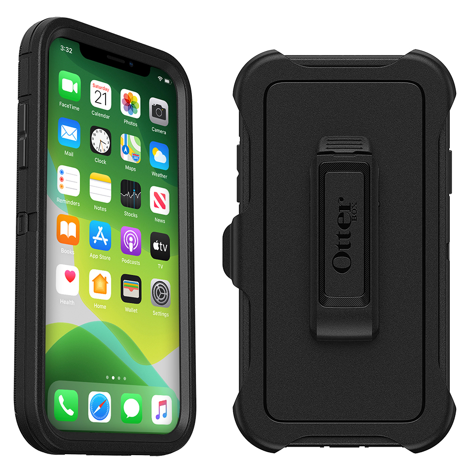 OtterBox Defender Shockproof Case (Belt Clip) for Apple iPhone 11 - Black